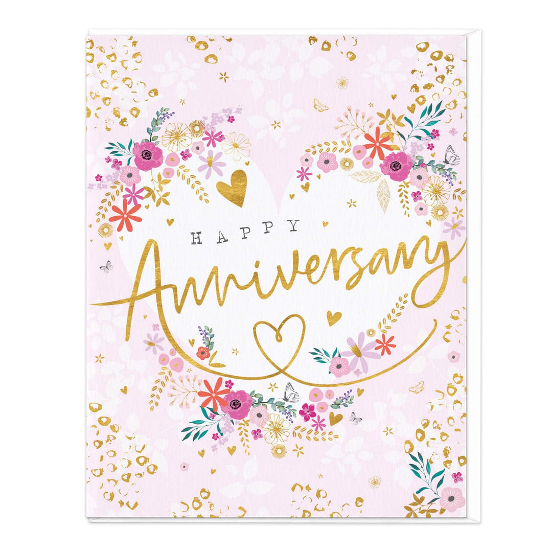 FLORAL HEART ANNIVERSARY CARD