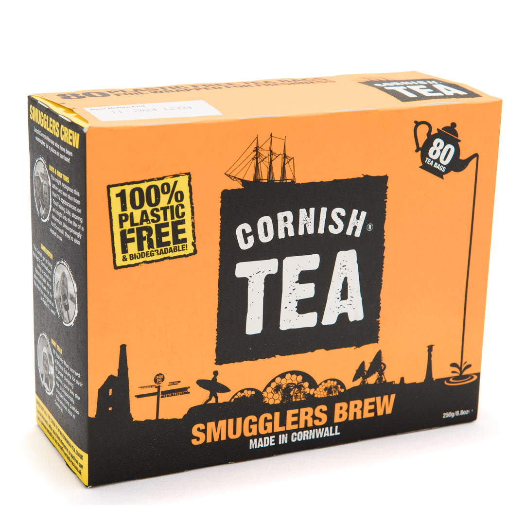box of 80 cornish teabags on a white background.