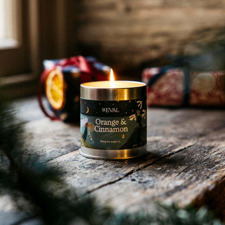 St Eval Orange & Cinnamon Scented Tin Candle