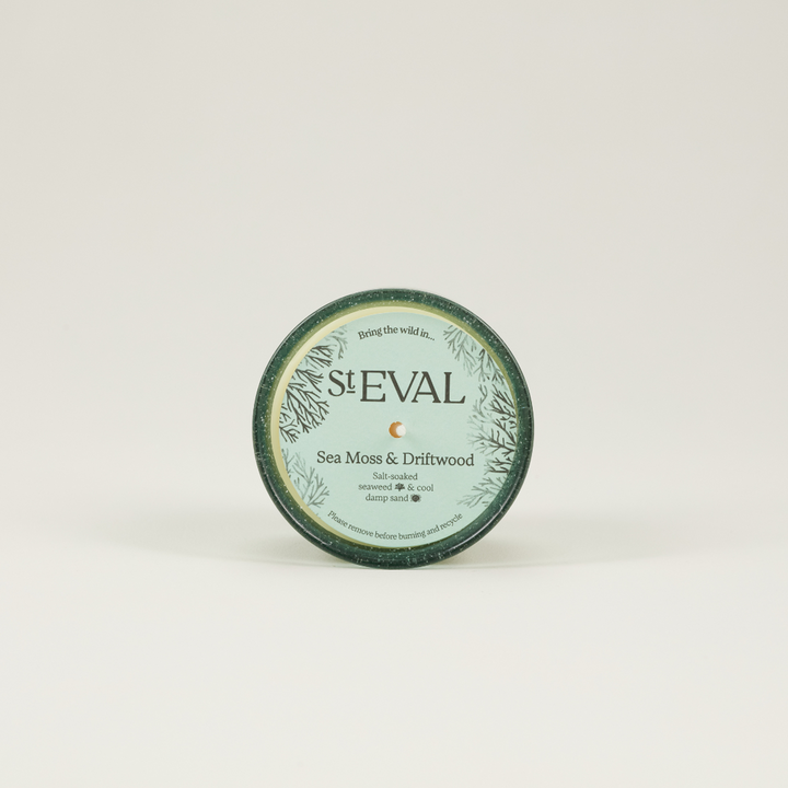 St Eval Bay Sea Moss & Driftwood, Sea Garden Glass Candle