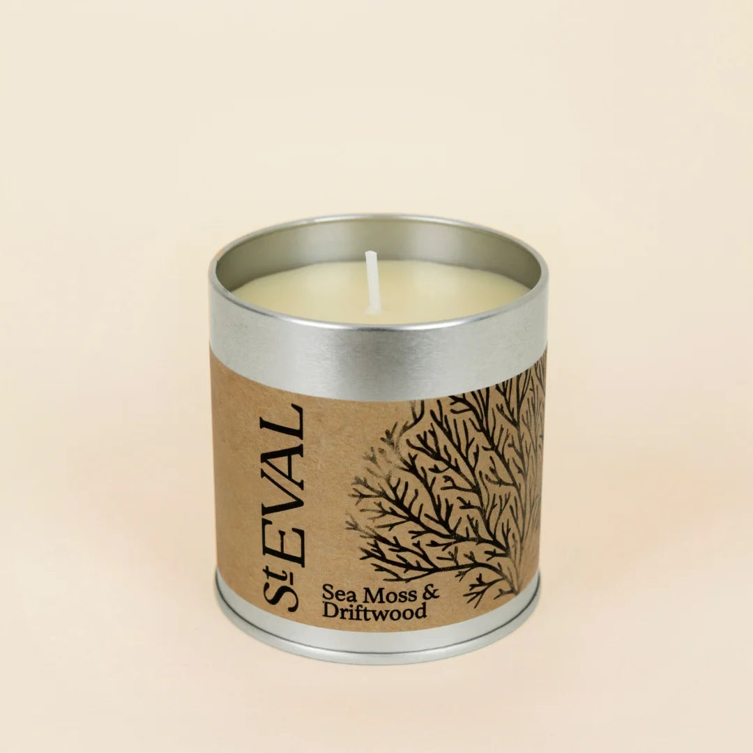 St Eval Sea Moss & Driftwood Scented Tin Candle