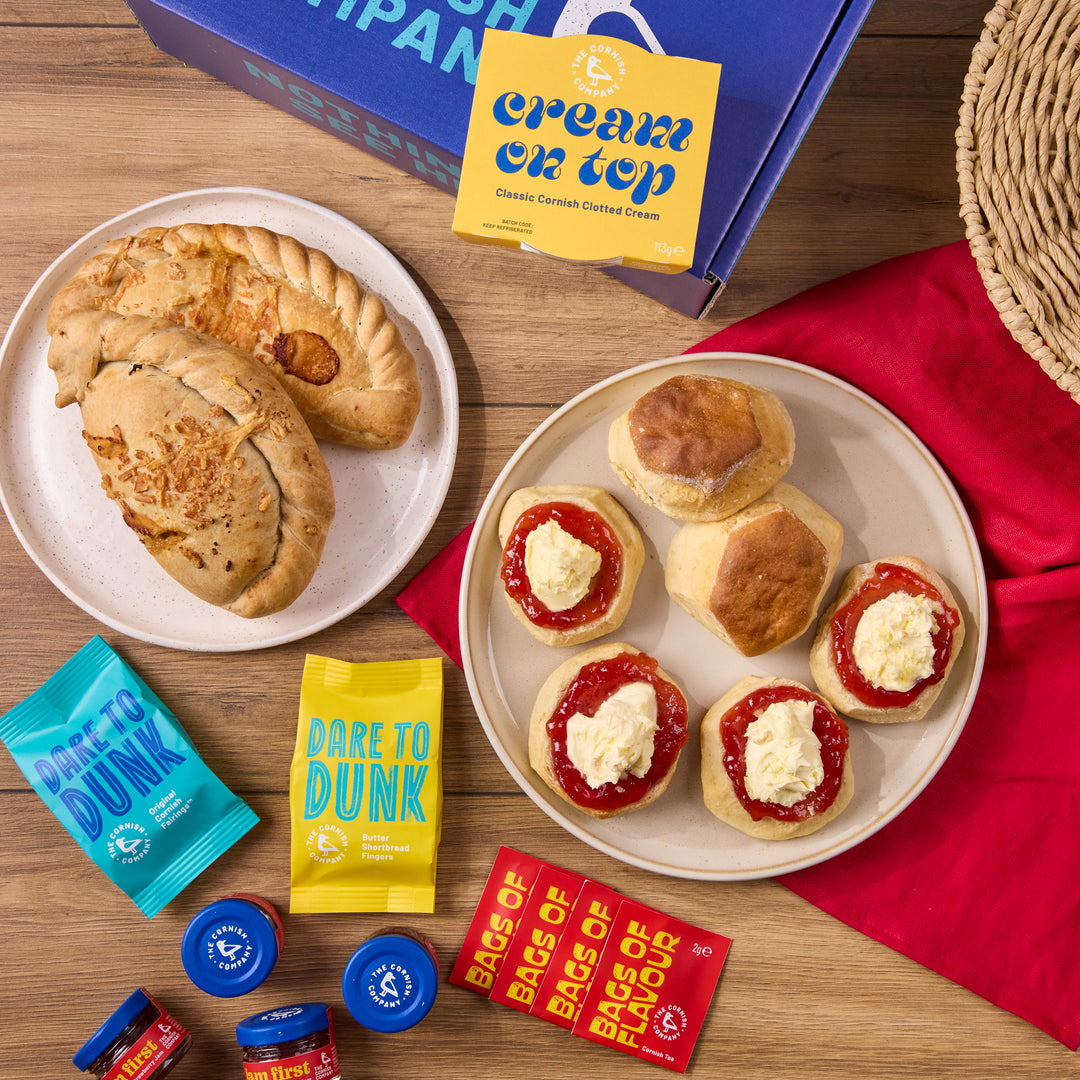 Cheese & Onion Pasty & Cream Tea Hamper