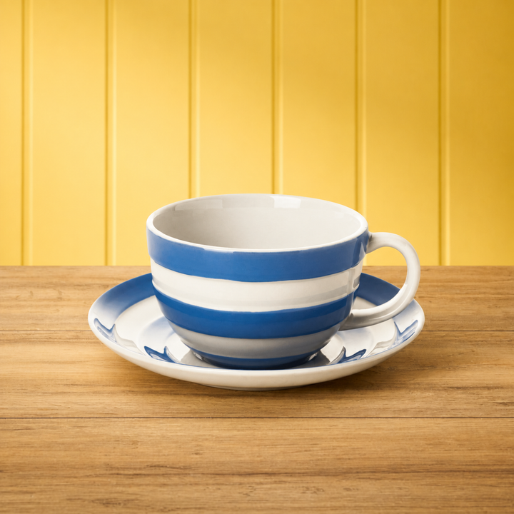 Cornishware Breakfast Cup and Saucer 12oz