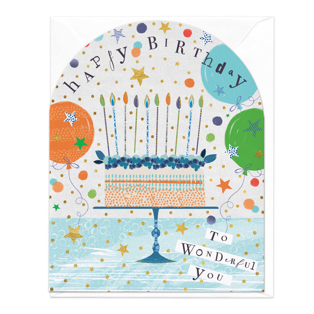 WONDERFUL YOU BLUE BIRTHDAY CARD