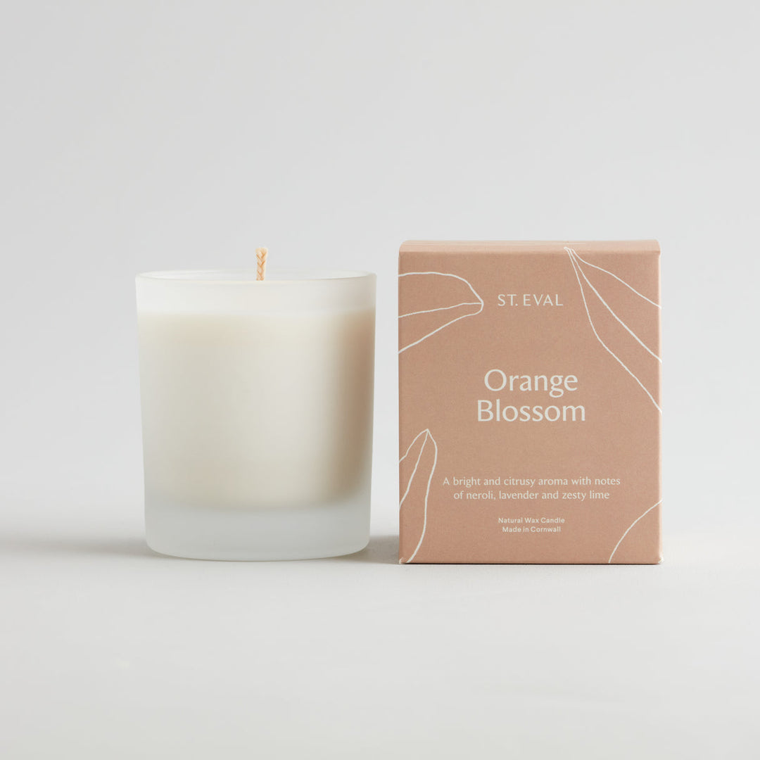 St Eval Orange Blossom, Lamorna Glass Candle