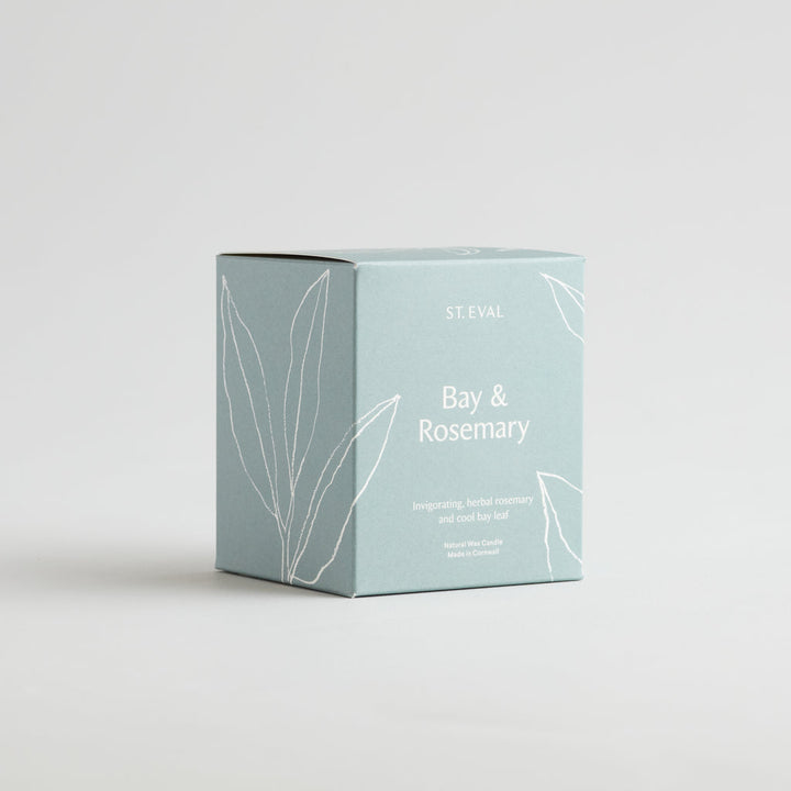 St Eval Bay & Rosemary, Lamorna Glass Candle - The Cornish Company St Eval Bay & Rosemary, Lamorna Glass Candle - The Cornish Company