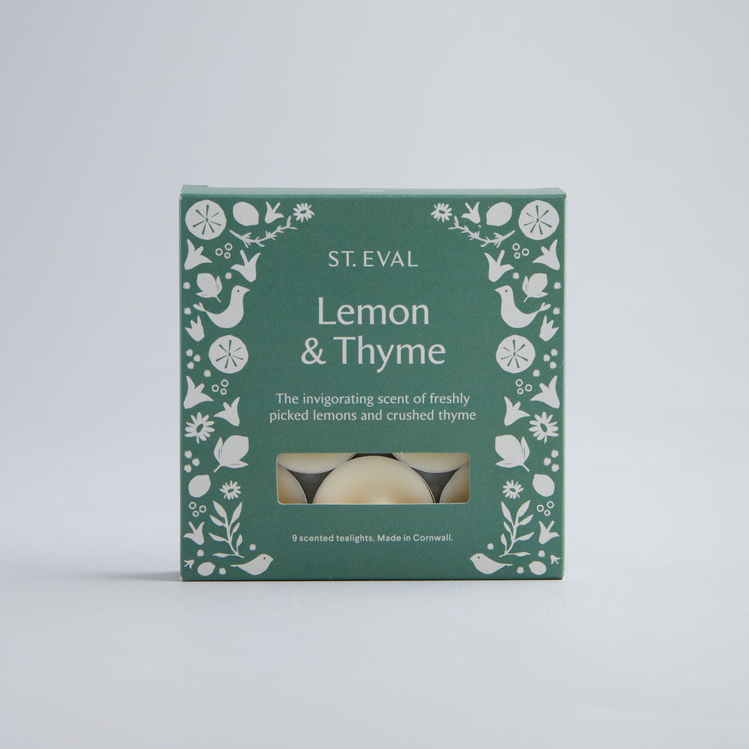 St Eval Lemon & Thyme, Summer Folk Scented Tealights x 9