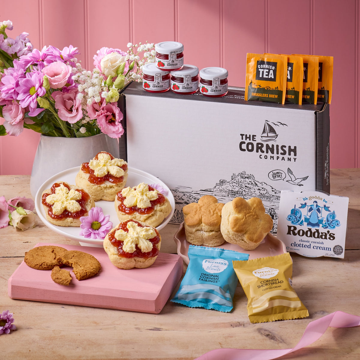 The Flower Scone Cream Tea Hamper – The Cornish Company