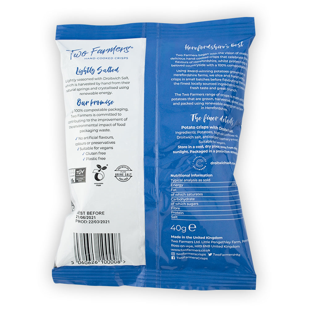 Two Farmers Lighty Salted Crisps 40g