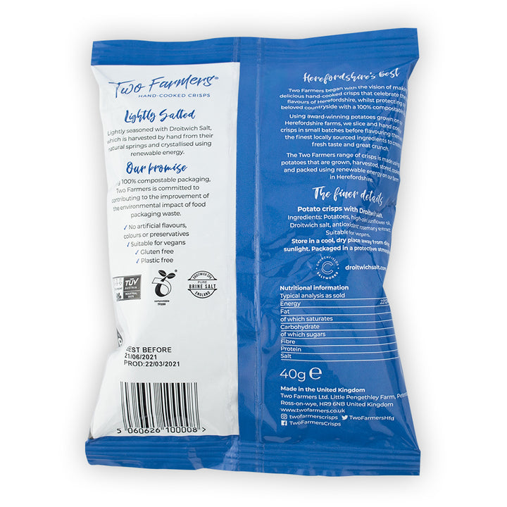 Two Farmers Lighty Salted Crisps 40g
