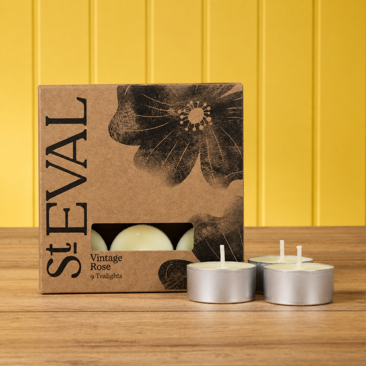 St Eval Vintage Rose Scented Tea Lights x 9