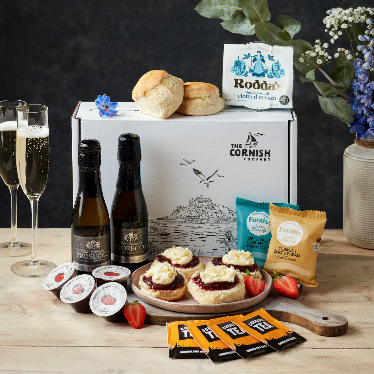 The Prosecco Cream Tea Hamper – The Cornish Company