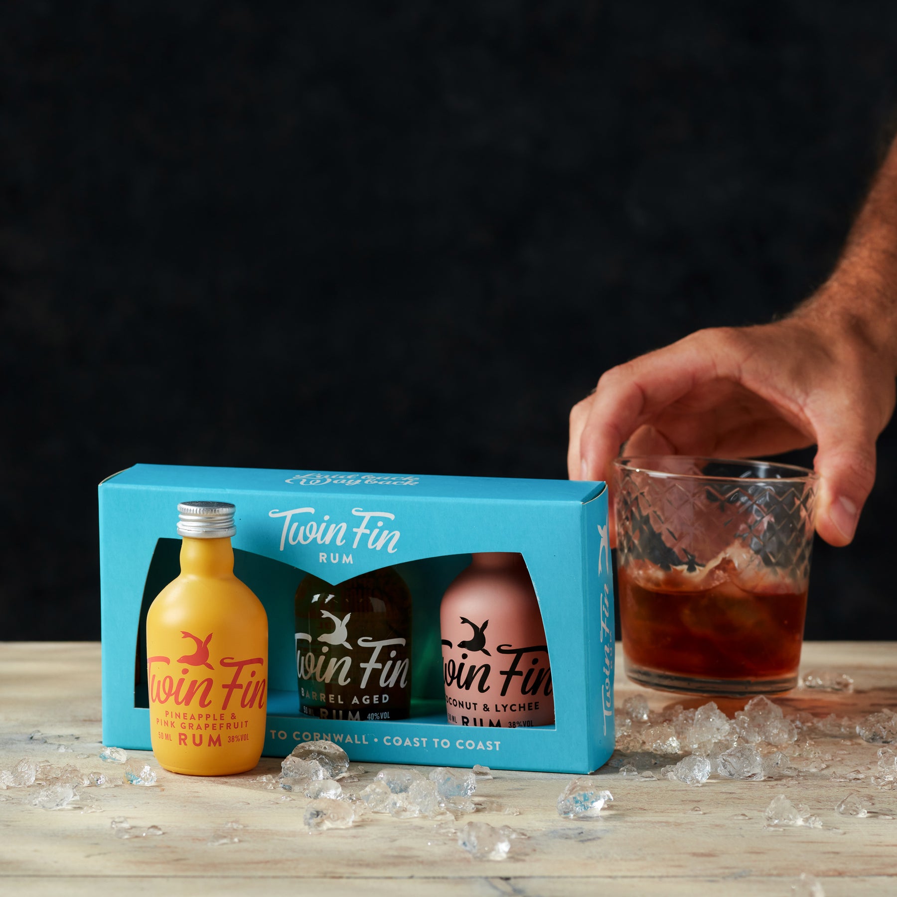 Twin Fin Rum Mini Gift Box 3 X 5cl The Cornish Company