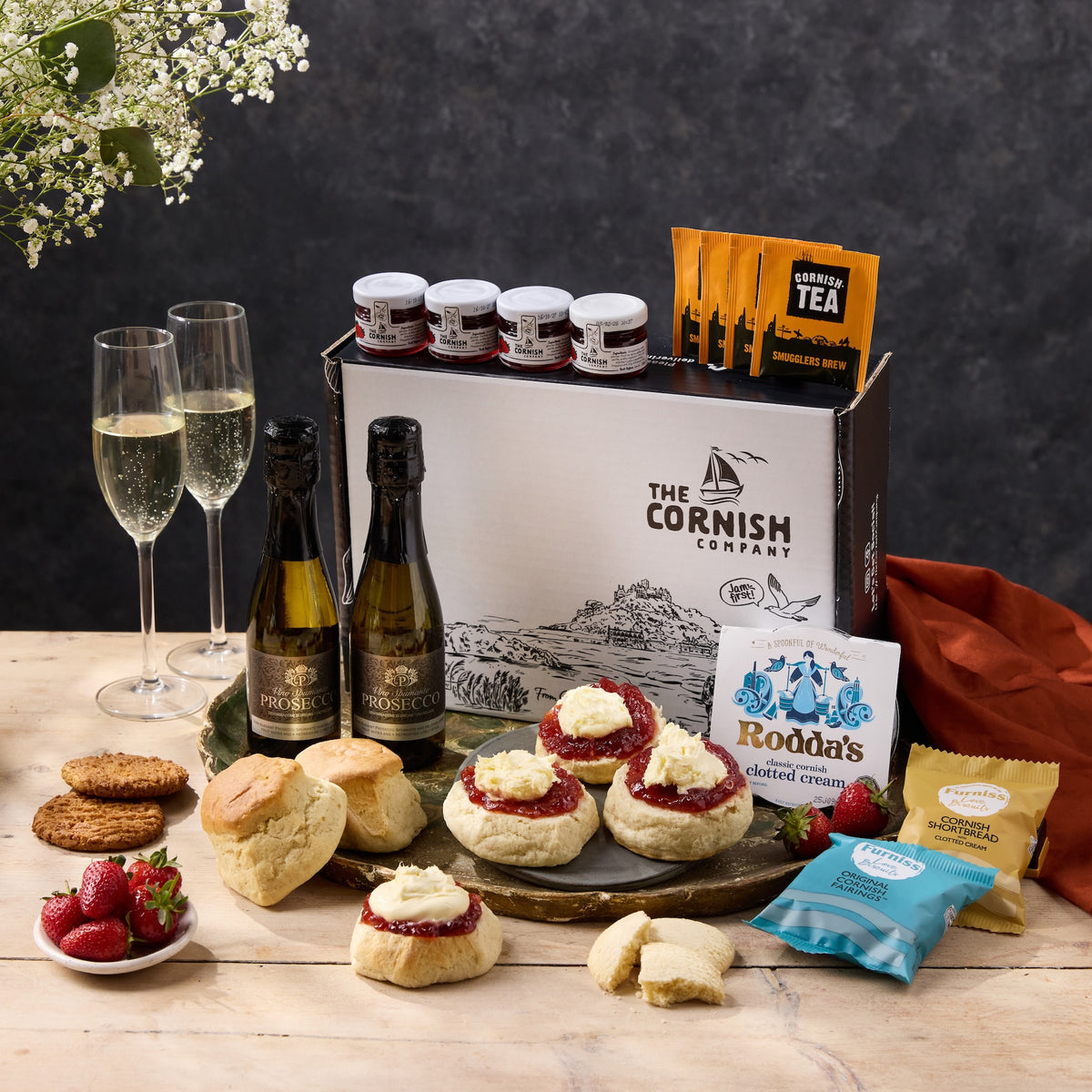 The Prosecco Cream Tea Hamper – The Cornish Company