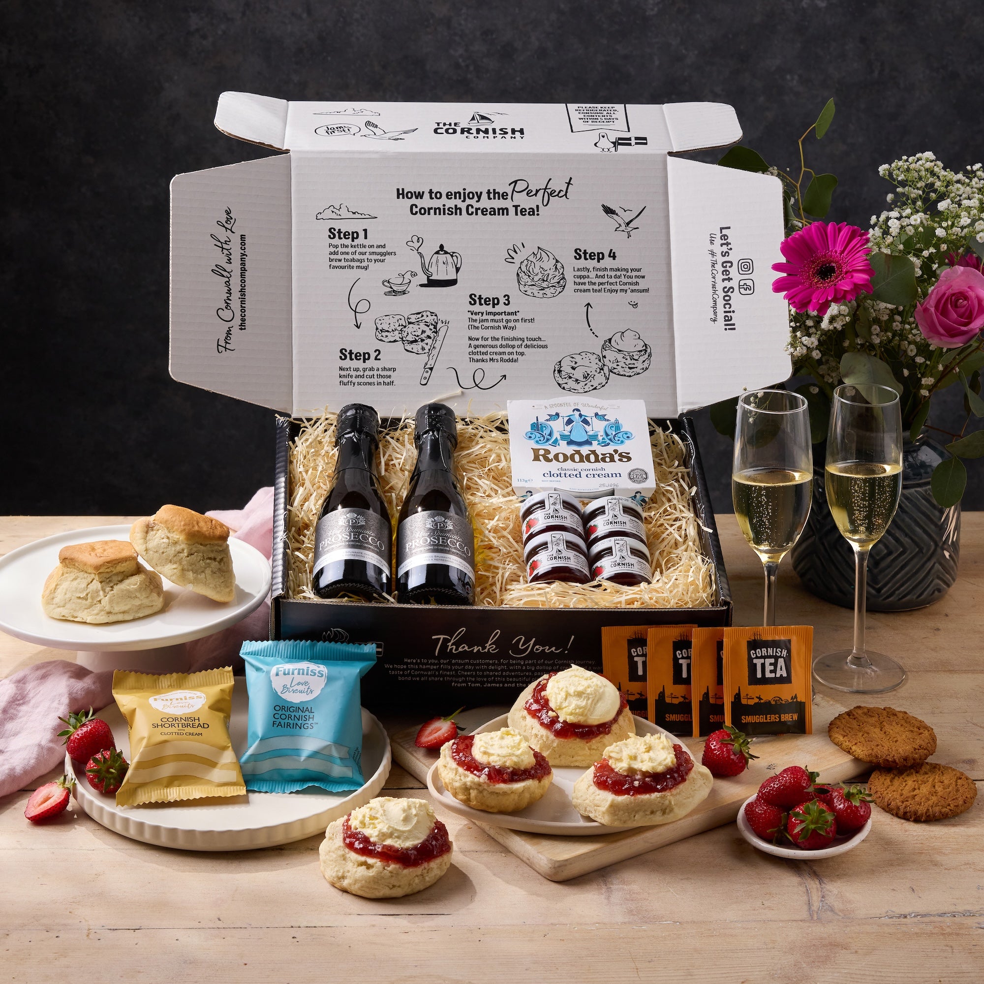 The Prosecco Cream Tea Hamper – The Cornish Company
