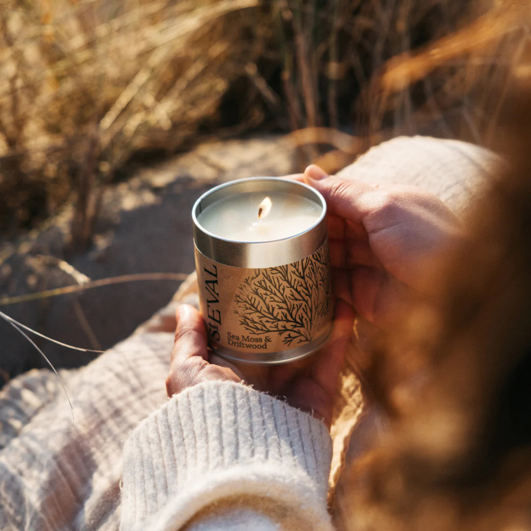 St Eval Sea Moss & Driftwood Scented Tin Candle