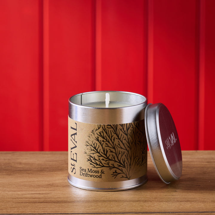 St Eval Sea Moss & Driftwood Scented Tin Candle