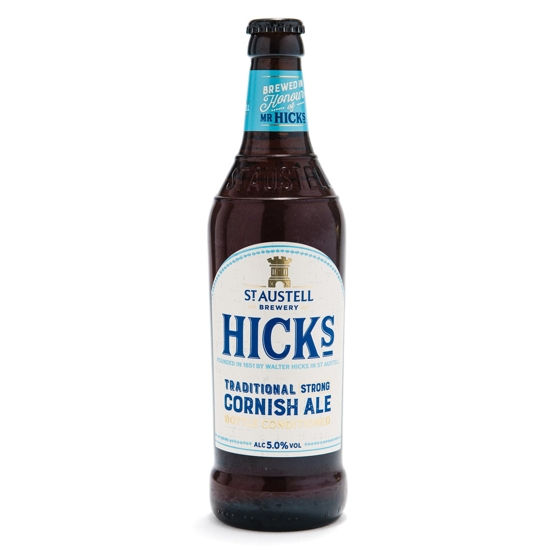 bottle of hicks special draught ale on a white background.